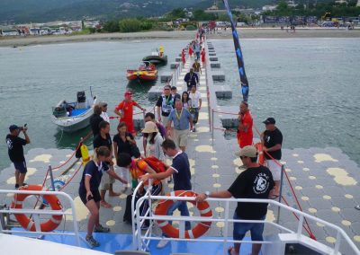 Ponton d’embarquement – Tour de France Cyclisme – Plage de l’Arinella – Bastia, Corse – 2013