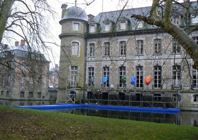 Ponton cinéma pour tournage du film The Hessen, Château Belœil – Belgique – 2008