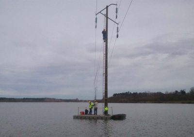 Ponton pour la maintenance des poteaux électriques – Marais d’Orx – Labenne – 2013