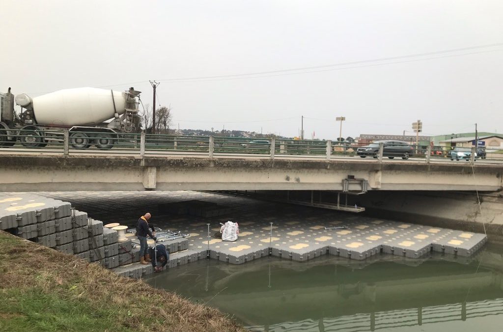 Ponton de travail BTP – Canal Philippe Lamour – Codognan