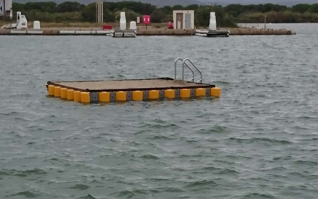 Plage flottante avec baignade – Port Leucate – 2015