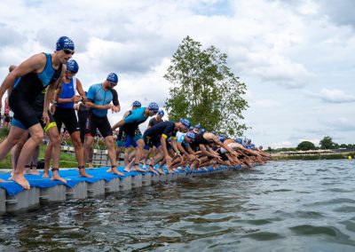 Ponton de départ du Triathlon de Bordeaux 2023