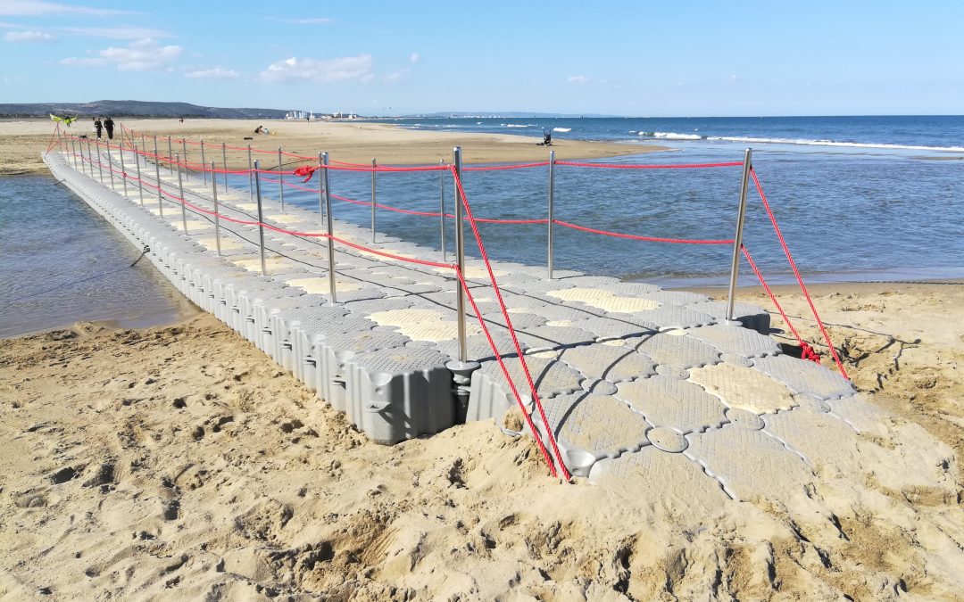 Ponton et passerelle  évènementiels – Mondial du Vent – Plage de la Franqui – Leucate – depuis 2009