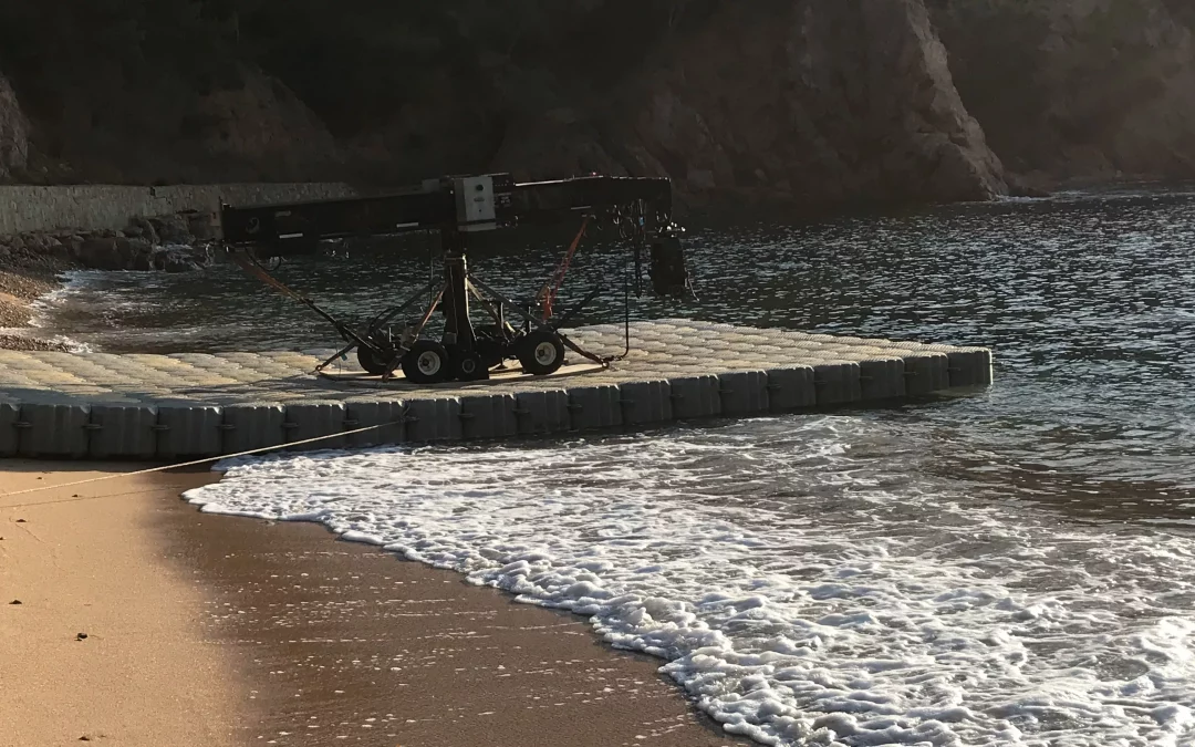 Ponton technique pour tournage de cinéma en bord de plage – Tarragone – Espagne